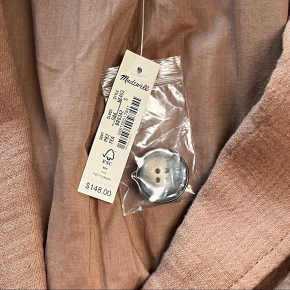 NWT MADEWELL Cotton/Linen Relaxed Fit Slouchy Textured Casual Boyfriend Blazer M - Picture 8 of 9